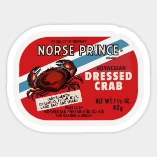 Norwegian Dressed Crab - Retro Packaging Sticker